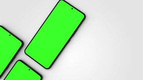 Smartphone Mockup Series With Green Screen Isolated On The Green Screen Background.