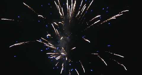 Multi Colored Firecrackers On Night Sky Celebration Vídeo Stock
