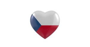 Pulsating Czech Republic flag heart on a white background.