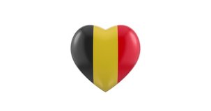 Pulsating Belgium flag heart on a white background.