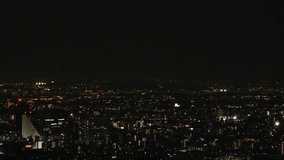 TOKYO, JAPAN : Sunrise time lapse shot of cityscape of Tokyo and Mount Fuji. View of buildings at central downtown area. Night to morning, 4K scenery. Japanese urban city and nature concept video.