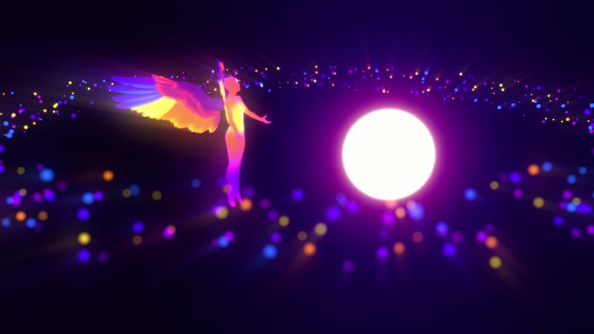 looped 3D animation of a vortex of astral energy of a praying angel Royalty-Free Stock Footage #3443383923