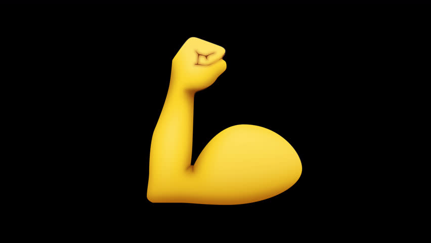 Flexed Biceps Emoji Animated on a Transparent Background. 4K Loop Animation with Alpha Channel. Royalty-Free Stock Footage #3443409851