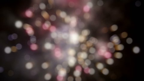 Beautiful celebration fireworks video with lens blur. This salute can be seen at the opening of the festival , on independence day, new year and other holidays.