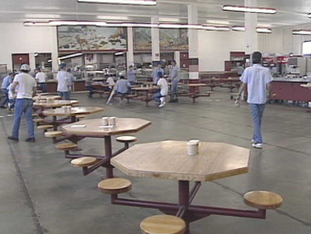 Prison cafeteria. 