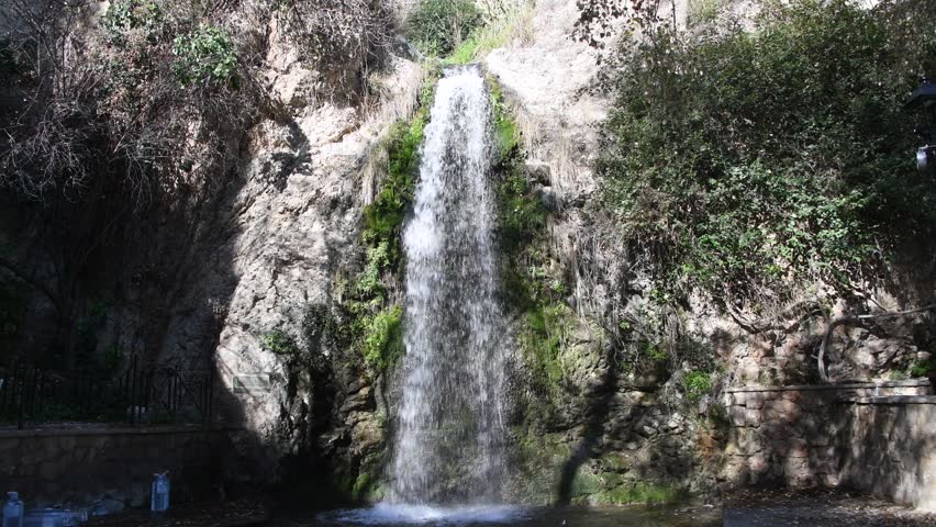 The waterfall in La Nucia (Fuente Favara), Alicante province, Costa Blanca, Spain, February 21, 2024