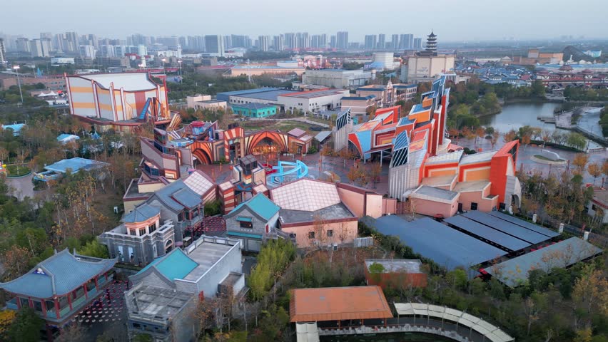 Aerial Photography of Scenery in Fangte Tourist Area, Cixi City, Ningbo City, Zhejiang Province, China