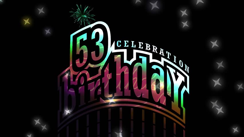 53 Years Birthday Festivity , or Organization Party greeting, Logo Videos