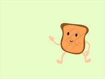 Animation footage of dancing bread