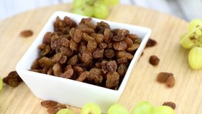 Portion of rotating Raisins as seamless loopable, 4K high detailed footage