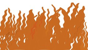 4k silhouette video illustration of burning flame