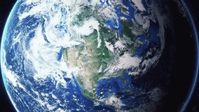 Earth zoom in from space and focus on Lemgo, Germany. 3D Animation. Video footage. Background for travel intro.