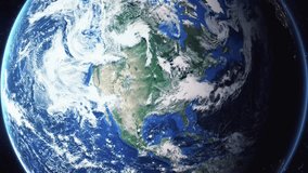 Earth zoom in from space and focus on Löhne, Germany. 3D Animation. Video footage. Background for travel intro.