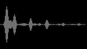 Abstract White on black sound waves background. Abstract wave motion equalizer.
music line graph, White audio waveform spectrum animation, music line graph with black background