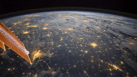 10th AUGUST 2017: Planet Earth seen from the International Space Station over Brazil to USA, Time Lapse 4K. Images courtesy of NASA Johnson Space Center : http://eol.jsc.nasa.gov . Pan Down Motion.