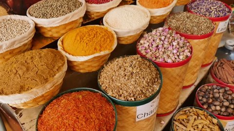 Different Spices on a market 