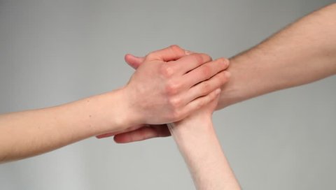 Many hands getting together - upper view point