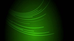 Glow neon green minimal curved lines abstract tech background. Seamless looping geometric motion design. Video animation Ultra HD 4K 3840x2160