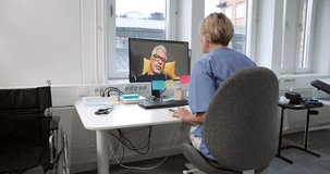 Female doctor having online consultation with patient