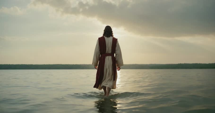 Jesus walked on water - Christian background