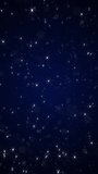 Vertical video - bright shiny twinkling stars in the night sky moving towards the camera. This glittering starry night motion background is full HD and a seamless loop.