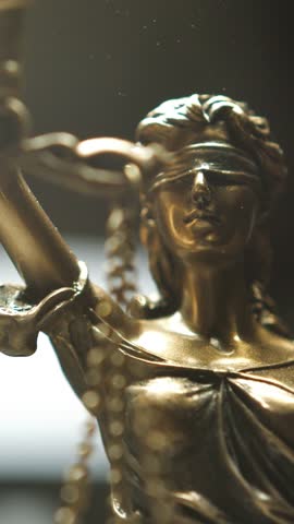 The Statue of Justice - lady justice. Justitia the Roman goddess of Justice. vertical video for your reel or story Royalty-Free Stock Footage #3444541123