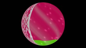 Belarus flag in a round ball rotates. Flicker and shine. Animation loop. Element for web site, presentation, import into video.
