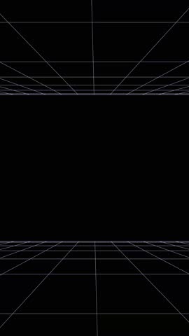 Perspective wireframe grid vertical simple black and white. Seamless loop.  Royalty-Free Stock Footage #3444748203