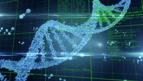 Animation of interface screens processing data over dna strand on dark background. Digital interface, connection, health, medical research and communication, digitally generated video. - Powered by Shutterstock - Get 15% off with code: PIKWIZARD15