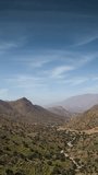 timelapse of atlas mountains landscape in the sahara, morocco in vertical