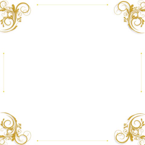 Luxury frame animation with text placeholder or copy space. Suitable for online wedding invitations on social media. Green screen chroma key background, 60fps. Sq111