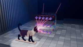 Convolutional Neural Network Work Principle : Visualization of Animal Pattern Recognition Process, Cat and Computer vision, 3D animation. 3D Illustration - Powered by Shutterstock - Get 15% off with code: PIKWIZARD15