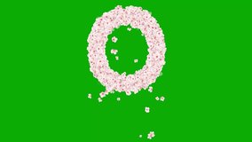 English alphabet O with cherry flowers on green screen background - Powered by Shutterstock - Get 15% off with code: PIKWIZARD15