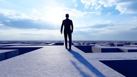 Back view of successful businessman walking towards the peak of life - Powered by Shutterstock - Get 15% off with code: PIKWIZARD15