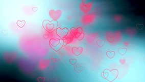 Pink Flying Hearts Background Video