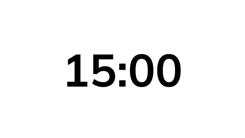 15 second countdown timer on white background Royalty-Free Stock Footage #3444888719