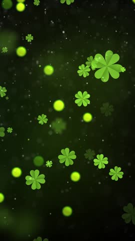 Mobile Vertical Resolution 1080x1920 Pixels, St Patrick's Day Background Animation with Seamless Loop
