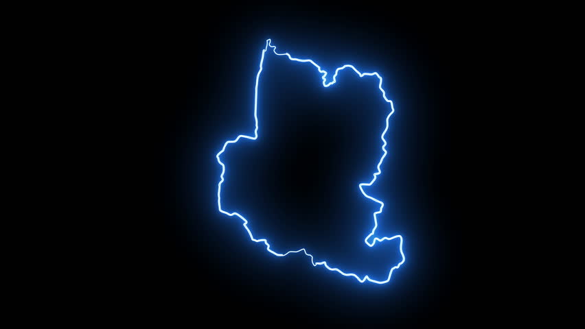 map of Bucheon in south korea with glowing neon effect