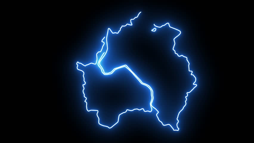 map of Anyang in south korea with glowing neon effect