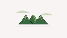 mountain landscape view nature  animation video , outdoor adventure in summer motion graphic design