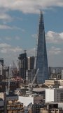 amazing london city skyline timelapse from a high vantage point in vertical