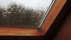 Person is opening wood window and rain drops falling down. Rainy windy weather outside. Man opens window at rainy weather - Powered by Shutterstock - Get 15% off with code: PIKWIZARD15