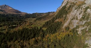 Alpine valley, Cinema 4k aerial pan view of mountains, a colorful autumn valley and a forest, revealing Grindelwald town, on a sunny fall evening dusk, in the berner oberland, switzerland - Powered by Shutterstock - Get 15% off with code: PIKWIZARD15