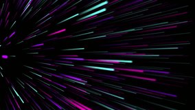 Colorful lateral dynamic neon lines. Speed lines background. 59,94fps