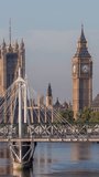 london city skyline timelapse with houses of parliament and big ben in vertical