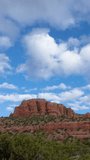 Clouds over Red Rocks of Sedona Timelapse Close Up Vertical Video
