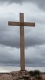 Christian Cross with Storm Clouds Timelapse Close Up Vertical Video