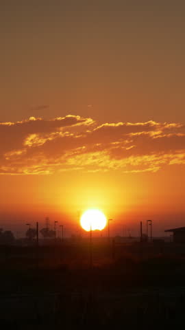 Vertical Video Red Sunrise Closeup Time Lapse