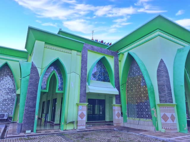 Islamic Center Mosque, moving sky background, location, Lampung, Sumatra, Indonesia
