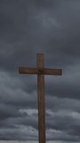 Ominous Storm Clouds with Christian Cross Vertical Video